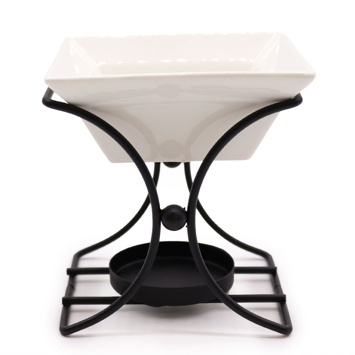 Square Stand Ceramic and Metal Wax Melt Burner - Ettovi Candle Company