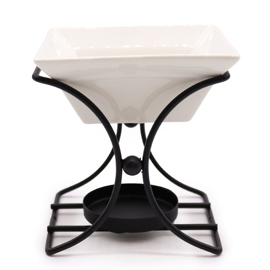 Square Stand Ceramic and Metal Wax Melt Burner - Ettovi Candle Company