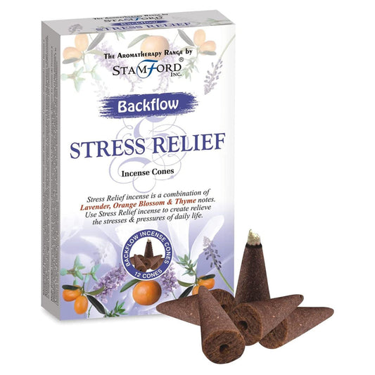 Stress Relief Backflow Incense Cones – Lavender, Orange Blossom & Thyme – Pack of 12 - Ettovi Candle Company
