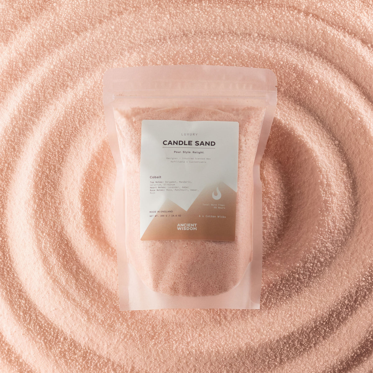 Taupe Orange Candle Sand Cobalt - Ettovi Candle Company