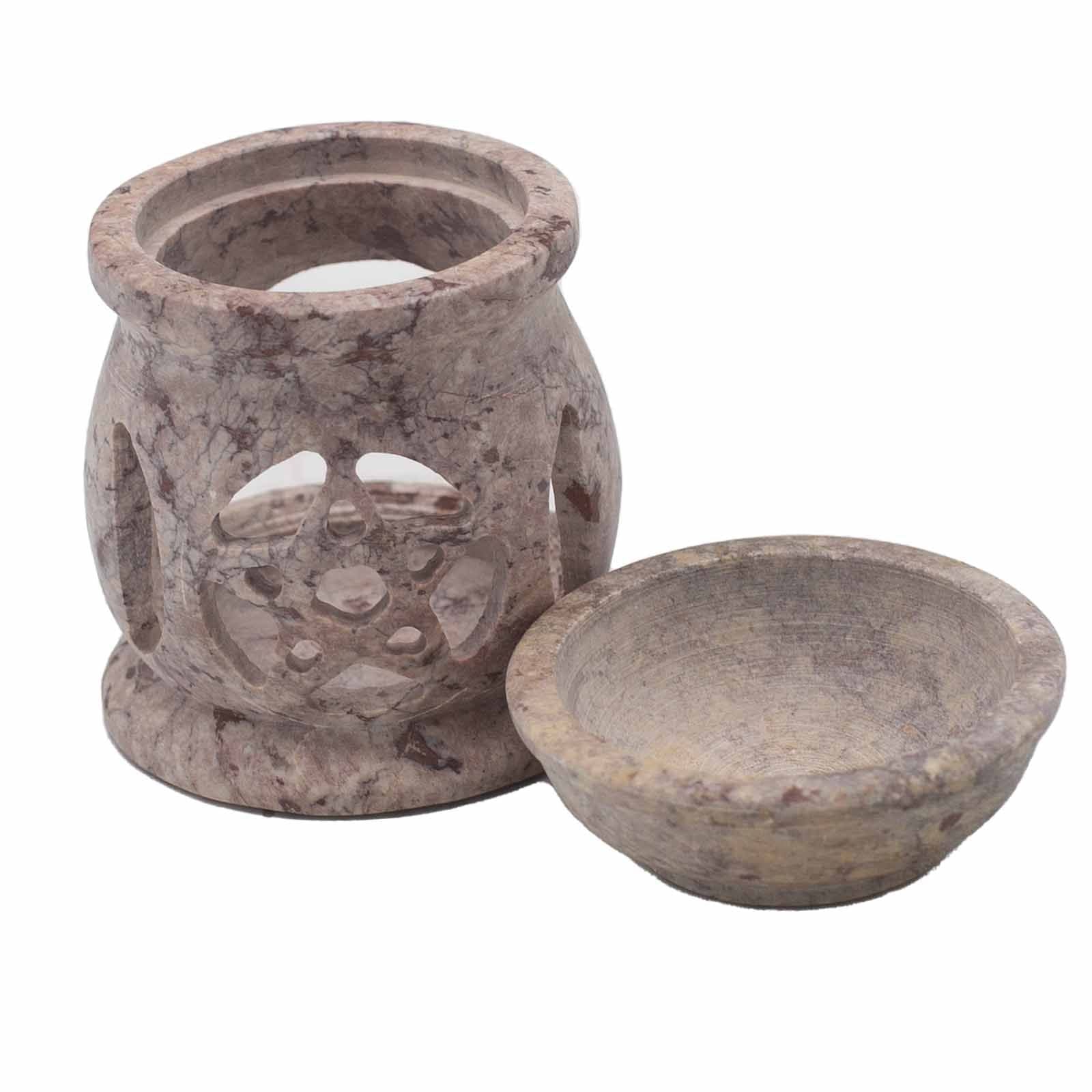 Three Moon Pentagon Soapstone Wax Melt Burner - Ettovi Candle Company