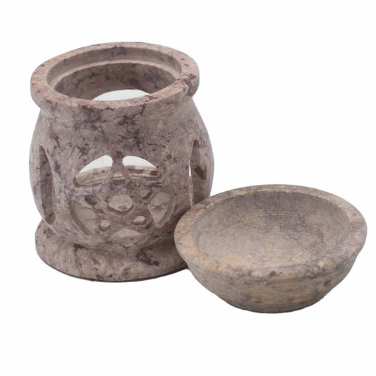 Three Moon Pentagon Soapstone Wax Melt Burner - Ettovi Candle Company
