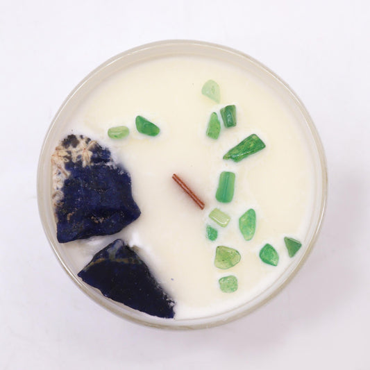 Throat Chakra Crystal Candle - Ettovi Candle Company