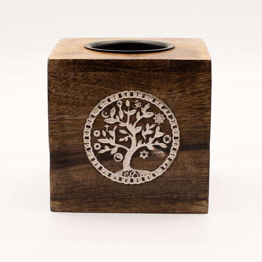 Tree of Life Carved Wooden Wax Melt Burner - Ettovi Candle Company