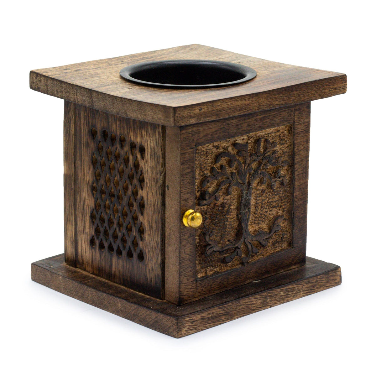 Tree of Life Engraved Wooden Wax Melt Burner - Ettovi Candle Company