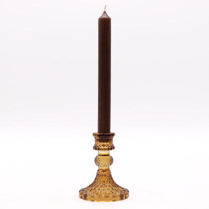 Vintage Glass Candle Holder – Antique Amber - Ettovi Candle Company