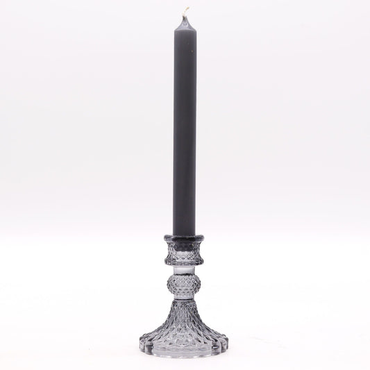 Vintage Glass Candle Holder – Midnight Grey - Ettovi Candle Company