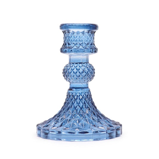 Vintage Glass Candle Holder – Royal Blue - Ettovi Candle Company