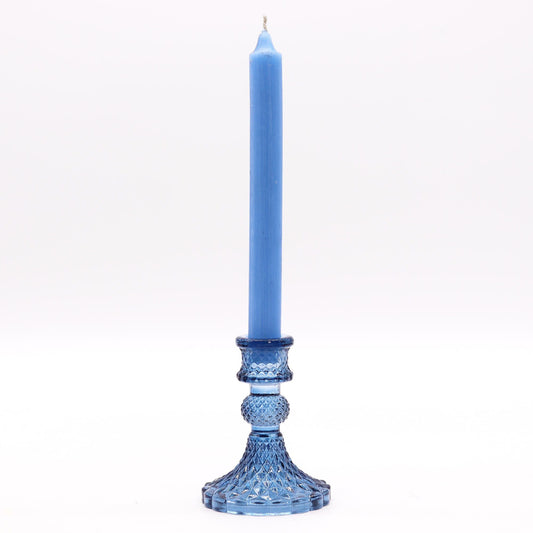 Vintage Glass Candle Holder – Royal Blue - Ettovi Candle Company