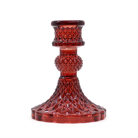 Vintage Glass Candle Holder – Vampire Red - Ettovi Candle Company