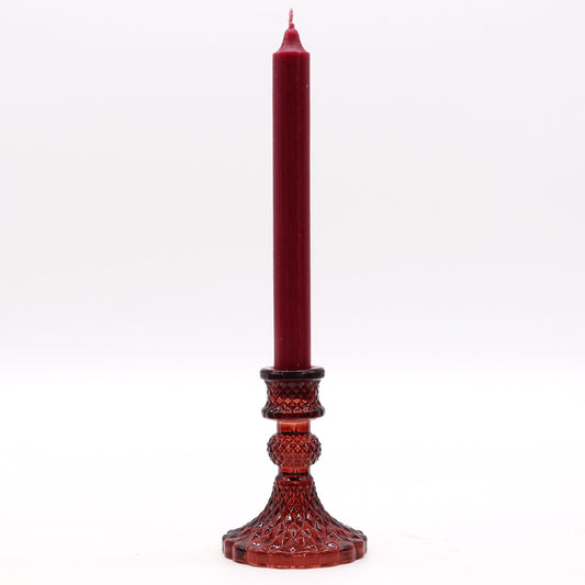 Vintage Glass Candle Holder – Vampire Red - Ettovi Candle Company