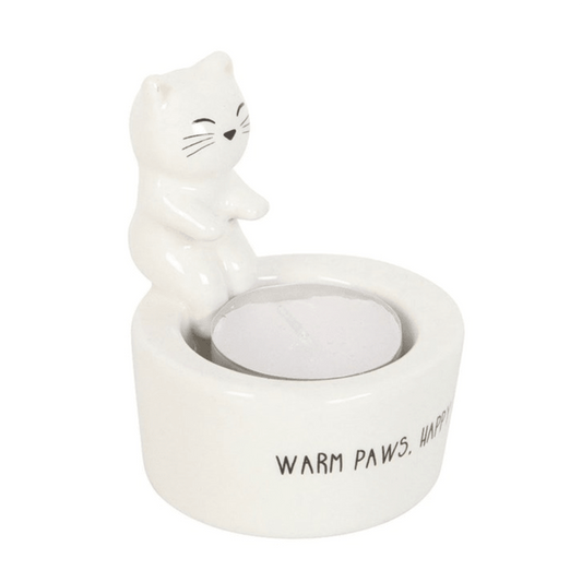 Warm Paws Happy Heart Cat Resin Tealight Holder - Ettovi Candle Company