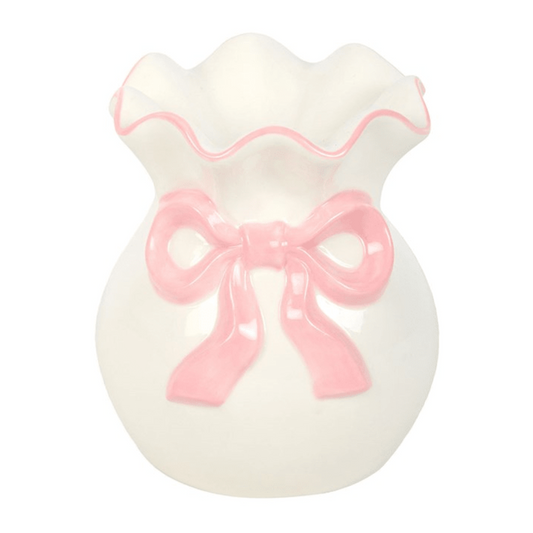White and Pink Bow Wax Melt Burner - Ettovi Candle Company