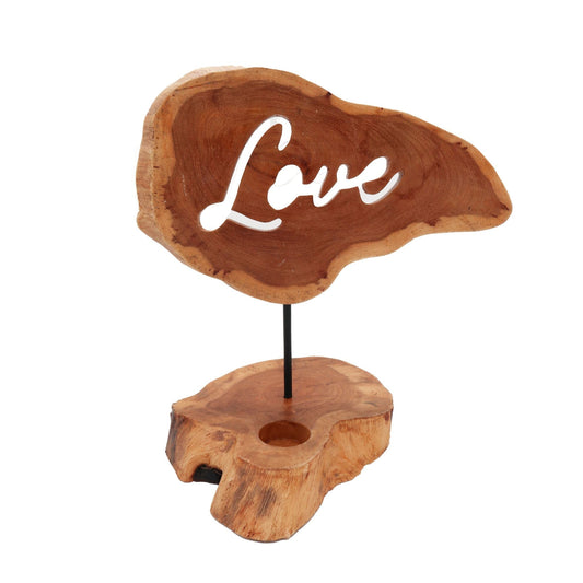 Wooden Love Tealight Holder - Ettovi Candle Company